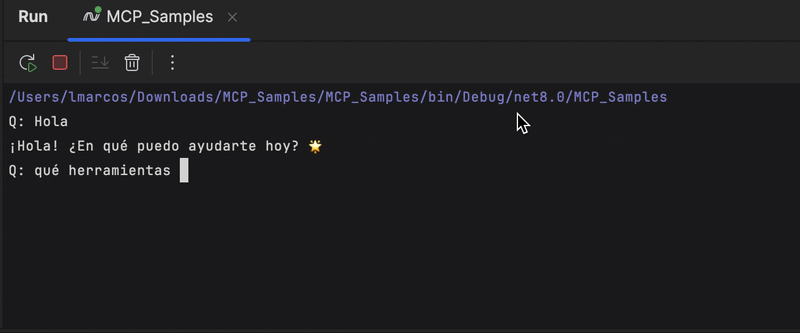 Ejemplo de ejecución de Tool con notificaciones de progreso